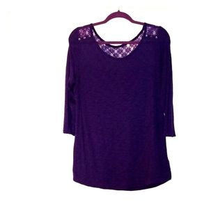 EUC purple express 3/4 sleeve top